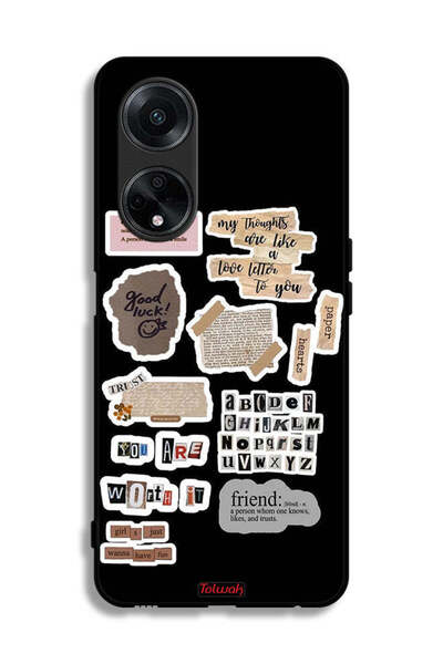 Tolwak غطاء حماية لهاتف Oppo A98 5G مع ملصقات اقتباسات الحظ السعيد