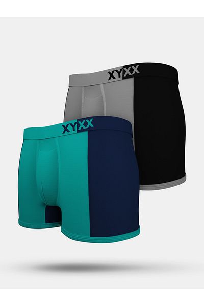 XYXX By Styli Pack of 2 - Colorblock Modal Trunks