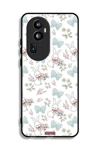 Tolwak غطاء حماية لهاتف Oppo Reno10 Pro Plus بتصميم أرنب وفراشات