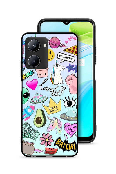Tolwak Realme C33 Protective Case Cover Lovely Stickers