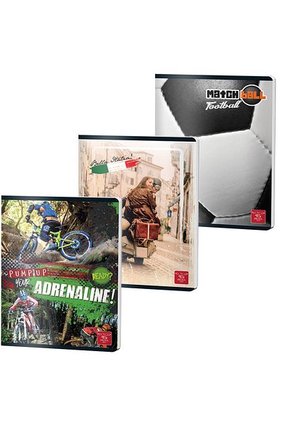 PIGNA , Notebook A5 48 Pages, Dictando Ruling, Color Cover, Stapled Binding