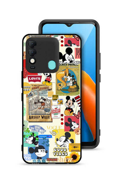 Tolwak غطاء حماية لهاتف تكنو سبارك 8 مع ملصقات وشعار Chose Happy