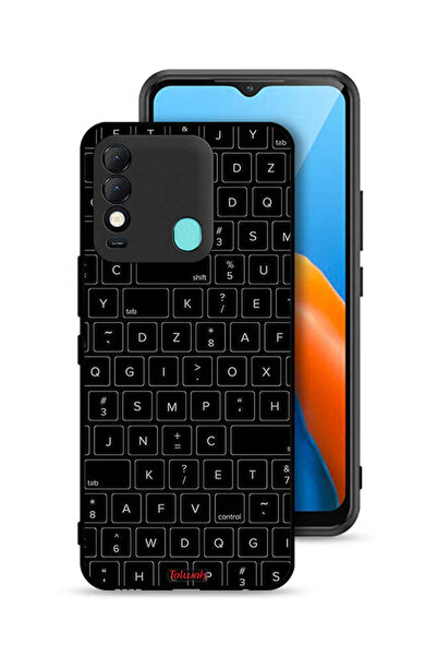 Tolwak غطاء حماية لهاتف Tecno Spark 8 بنقشة مفاتيح لوحة مفاتيح عشوائية