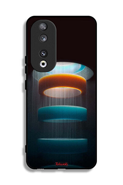 Tolwak غطاء حماية لهاتف Honor 90 بنمط حلقات فنية