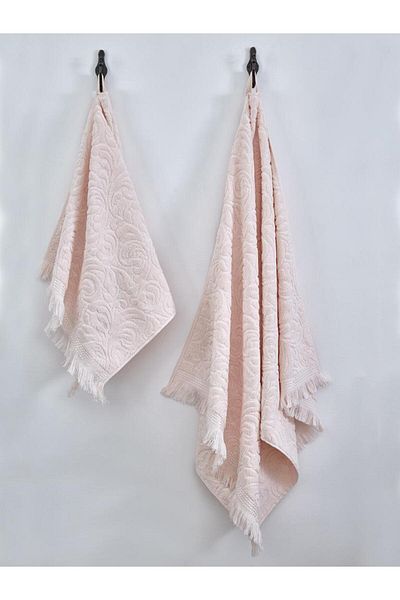 Karna Home Cotton Textured 2-Piece Towel Set 50X90