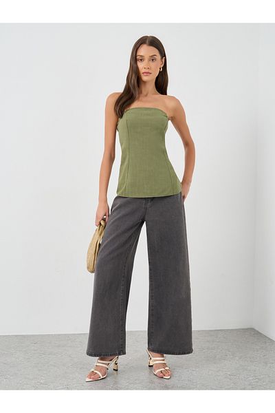 Styli Linen Look Bandeau Neck Top