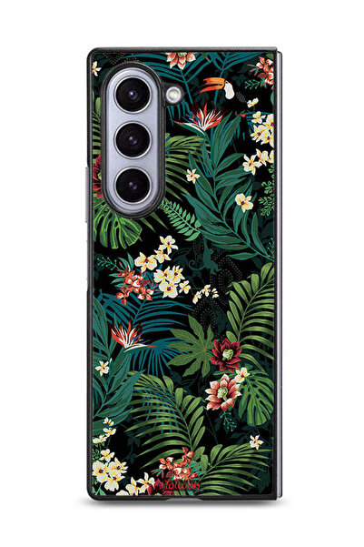 Tolwak غطاء حماية لهاتف سامسونج جالاكسي زد فولد 6 بنقشة أوراق استوائية