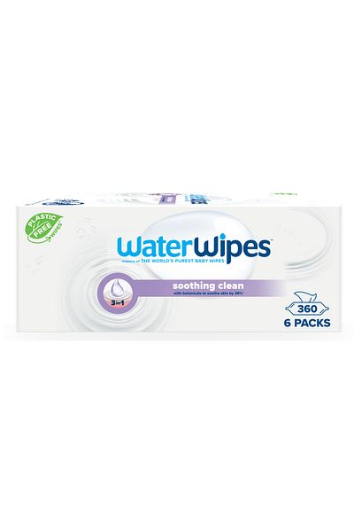WaterWipes Soothing Clean Baby Wipes 360 wipes(6 Packs)with 99% Water & Botanical Extracts Wipes for Face&Body