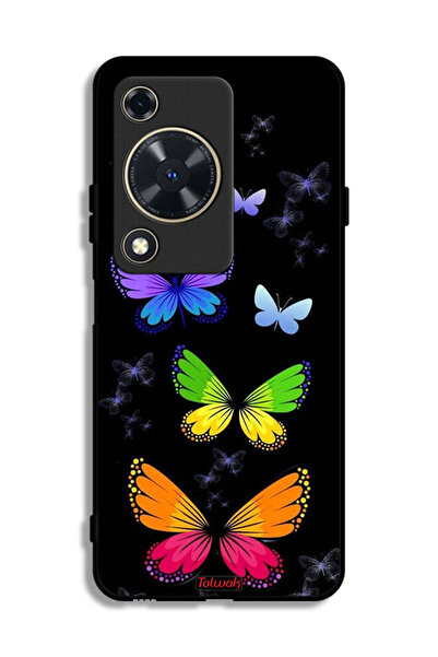 Tolwak غطاء حماية لهاتف هواوي إنجوي 70 بنقشة فراشات ملونة