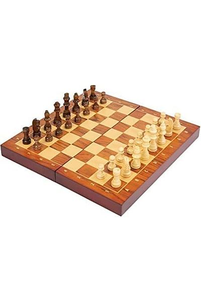 Merchant Ambassador Merchant Merchant Ambassador Folding Wood Chess Set, BROWN, TG1901
