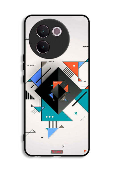 Tolwak غطاء حماية لهاتف Vivo V30e 5G بأشكال مربعة ومثلثة ونمط تجريدي