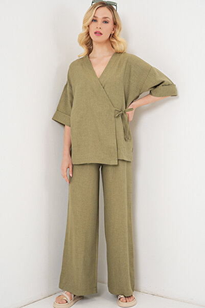 Bigdart Kadın Önü Bağlamalı Alt Üst Takım 6745 - Çağla
