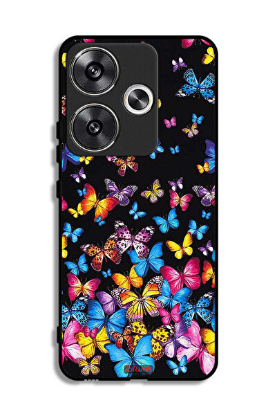 Tolwak Xiaomi Poco F6 5G Protective Case Cover Colorful Butterflies