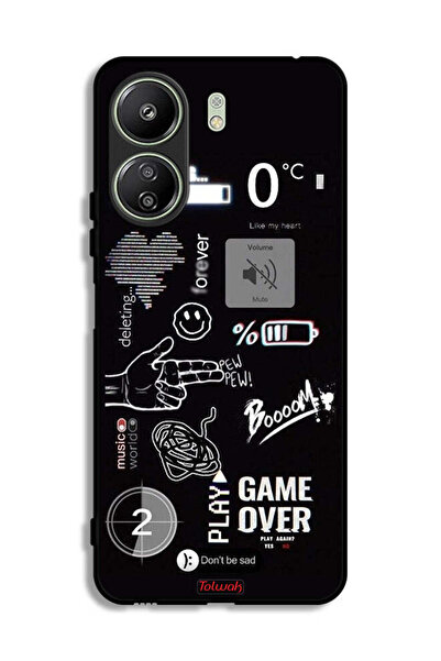 Tolwak Xiaomi Redmi 13C Protective Case Cover Game Over Pew Pew