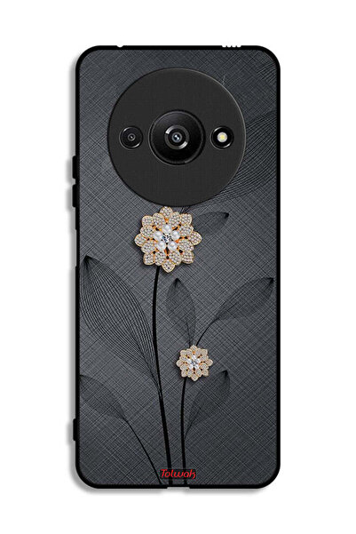 Tolwak غطاء حماية لهاتف Xiaomi Redmi A3 4G برسومات زهور ماسية