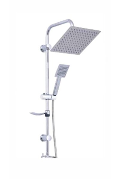 Duxxa Delta 400 krom paslanmaz kare tepe başlıklı duş seti