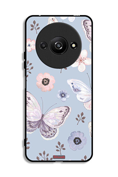 Tolwak Xiaomi Redmi A3 4G Protective Case Cover Butterflies And Flowers