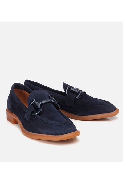 Hotiç Loafer casual de damă din piele de căprioară albastru bleumarin cu talpă flexibilă