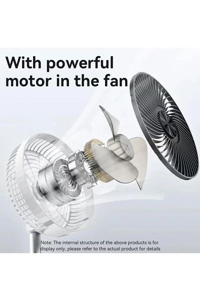 DLC Folding Wireless Rechargeable Fan – Compact & Portable (White)