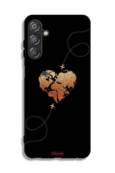 Tolwak Samsung Galaxy M15 5G Protective Case Cover Airplanes Touching Heart