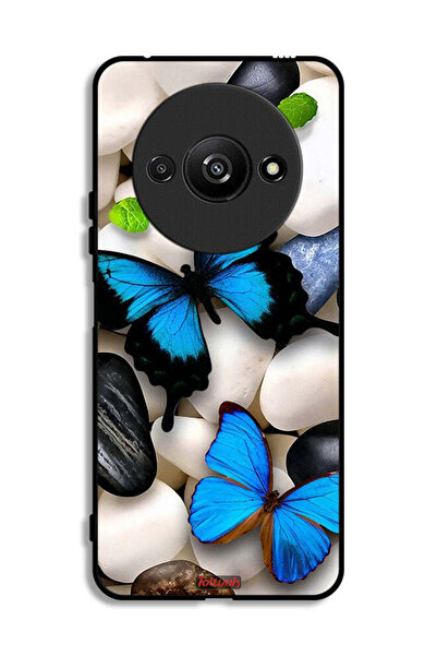 Tolwak Xiaomi Redmi A3 4G Protective Case Cover Butterflies On Stones