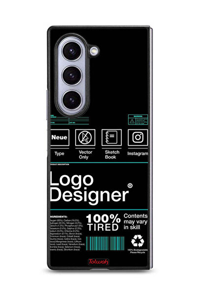 Tolwak غطاء حماية لهاتف Samsung Galaxy Z Fold6، ملصق شعار مصمم