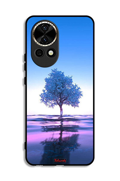 Tolwak غطاء حماية لهاتف هواوي نوفا 12 5G بتصميم شجرة نيون وانعكاس مائي وفن رقمي
