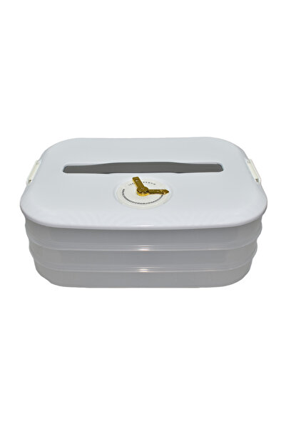 OEM Cutie depozitare alimente cu mâner și indicator lună/zi, cu 3 sertare detașabile