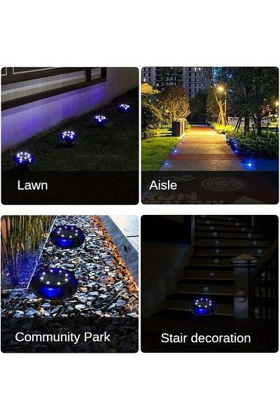 divendi-ro Set 4 x Decorative solar lights for garden, driveway, lawn, pool or terrace, black