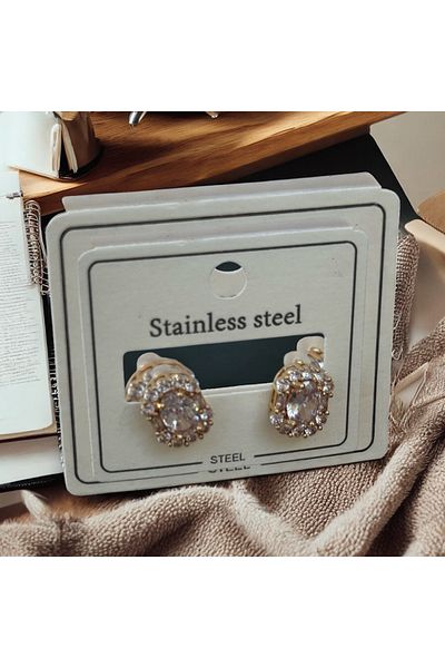 İNN JEWELLERY Steel Earrings Tarnish Resistant Antiallergic Baguette Figured (2 Years Importer Warranty)