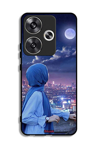 Tolwak Xiaomi Poco F6 5G Protective Case Cover Looking At Moon Hijab Girl