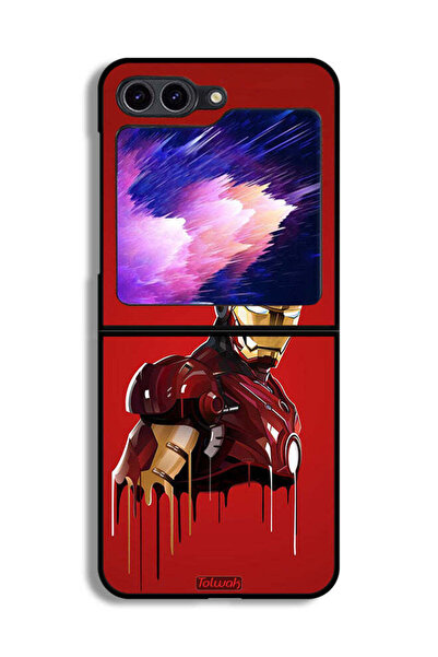 Tolwak غطاء حماية لهاتف Samsung Galaxy Z Flip6 بتصميم الرجل الحديدي