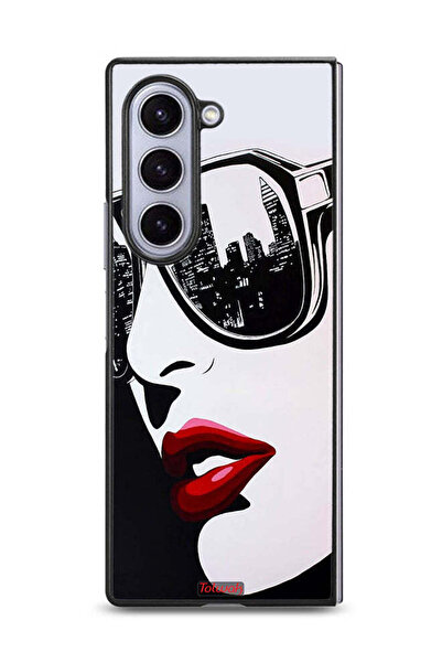 Tolwak غطاء حماية لهاتف Samsung Galaxy Z Fold6 بتصميم وجه فتاة وفن تجريدي