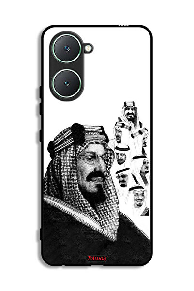 Tolwak غطاء حماية لهاتف Vivo Y03 4G، ملصق فني أبيض وأسود لملوك المملكة العربي...
