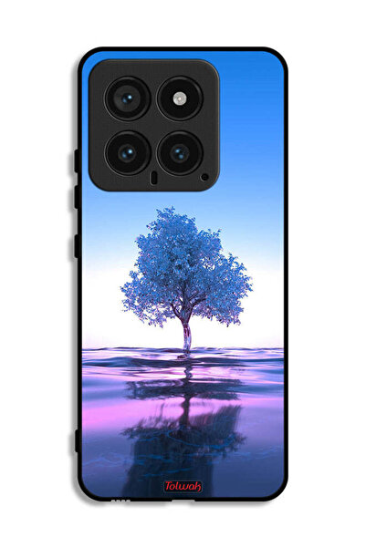 Tolwak غطاء حماية لهاتف شاومي 14 بتصميم شجرة نيون وانعكاس مائي فني رقمي