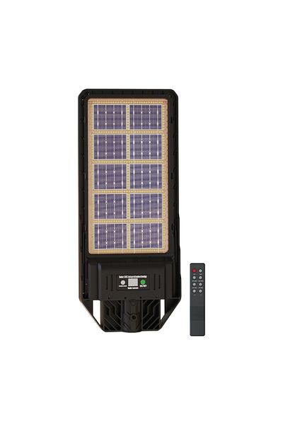 divendi-ro Solar street lamp with built-in solar panel with two faces, 6500K, Black - 300W