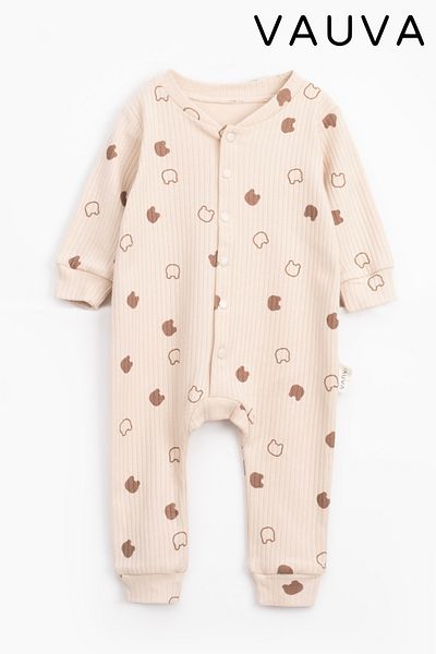 Vauva Baby Kids Girls Boys Snap Closure Romper Seasonal Long Sleeve Printed Romper
