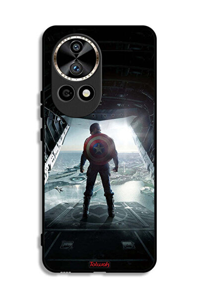 Tolwak غطاء حماية لهاتف هواوي نوفا 12 برو 5G بتصميم صورة كابتن أمريكا