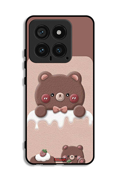 Tolwak غطاء حماية لهاتف شاومي 14 بطبعة دب الفراولة