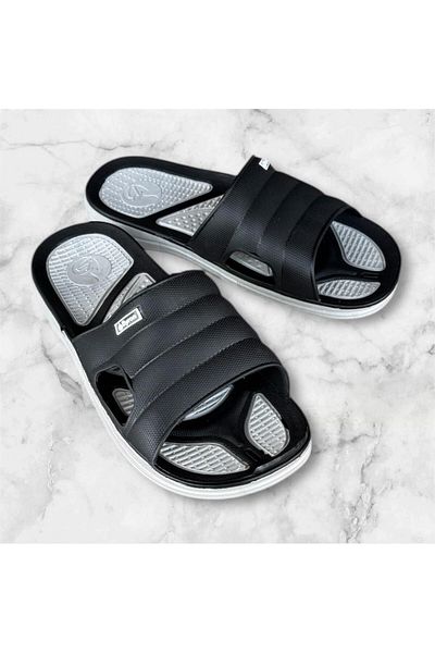 Byron Unisex Black Non-Slip Sole Bathroom Balcony Toilet Daily Slippers