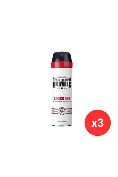 RUMBLE MEN KNOCK OUT Men's Deodorant & Body, 200 ml x3 PCS