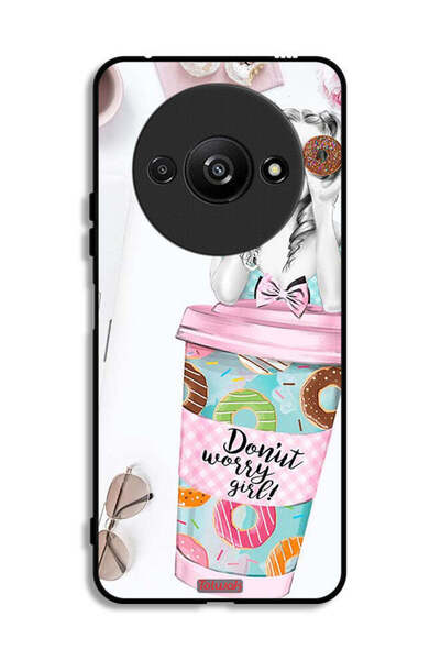 Tolwak غطاء حماية Xiaomi Redmi A3 4G بتصميم فتاة دونات القلق