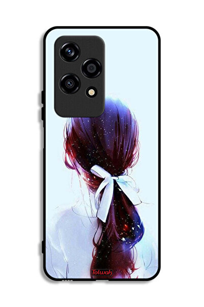 Tolwak غطاء حماية لهاتف Honor 200 Lite 5G مع ربطة شعر وفن فتاة