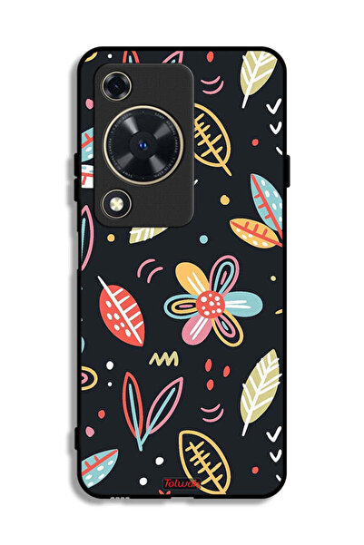 Tolwak غطاء حماية لهاتف هواوي إنجوي 70 بطبعة زهور وأوراق فنية تجريدية