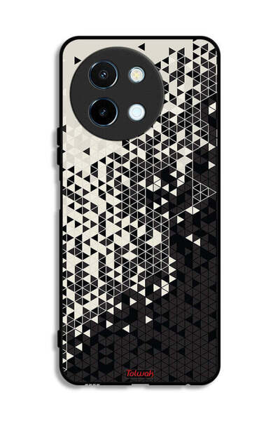 Tolwak غطاء حماية لهاتف Vivo Y38 5G بنمط مثلث فني رقمي