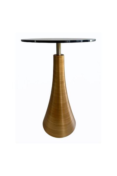 LUXXO Masuta de cafea/laterala/noptiera, Amira, blat sticla securizata, picior metal, 35x35x55cm