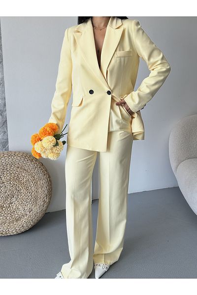 MYGİYİMİSTANBUL Blazer Jacket Palazzo Pants Suit