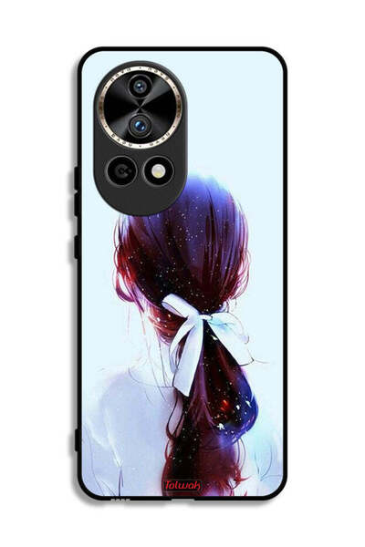 Tolwak غطاء حماية لهاتف هواوي نوفا 12 برو 5G مع ربطة شعر وفن فتاة