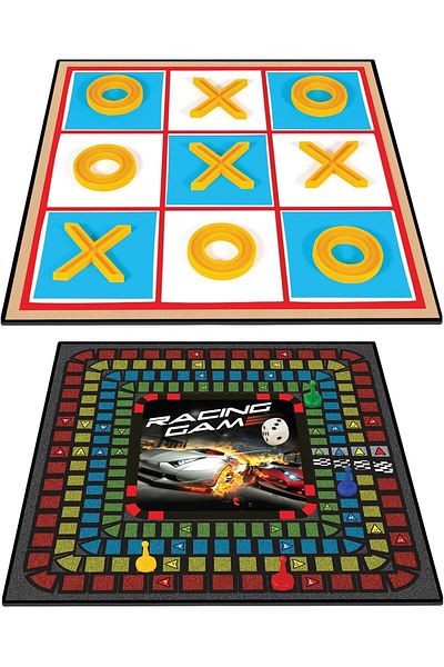 Merchant Ambassador Classic Games - 2-in-1 Racing Game, Tic-Tac-Toe (basic)