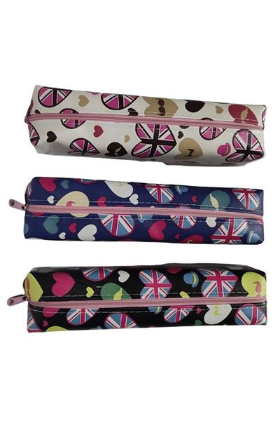 Micostore Unequipped textile pencil case, 1 zipper, various colors and models, for girls and boys